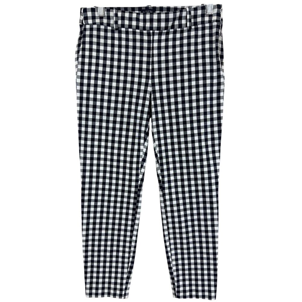 J. Crew Winnie Pant Navy Blue and White Gingham Size 2